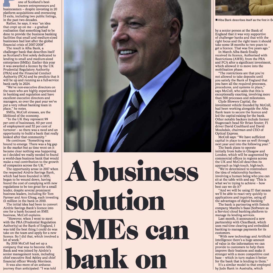 Alba's Founder and Vice-Chairman, Jim McColl